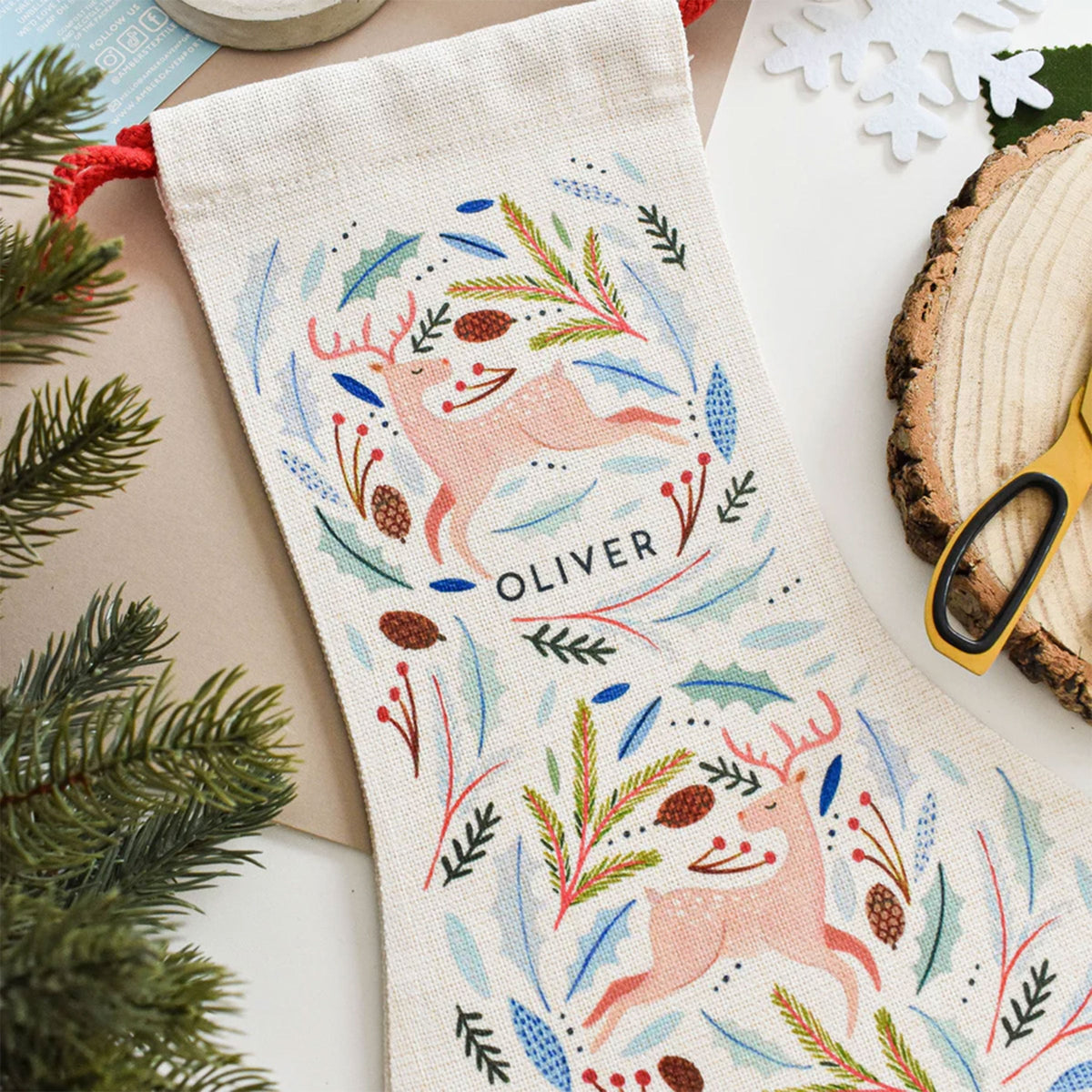 martha brook blog post 10 of the best woodland themed gifts to give this Christmas deer stocking