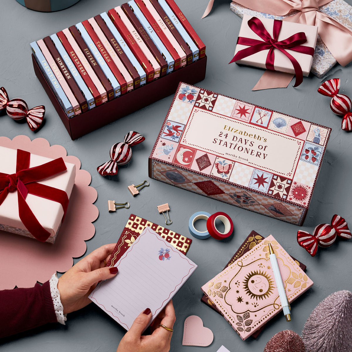 martha brook personalised stationery personalised 24 days of stationery advent calendar