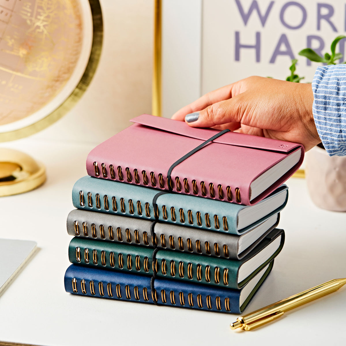 martha brook personalised notebooks leather effect vegan leather notebooks