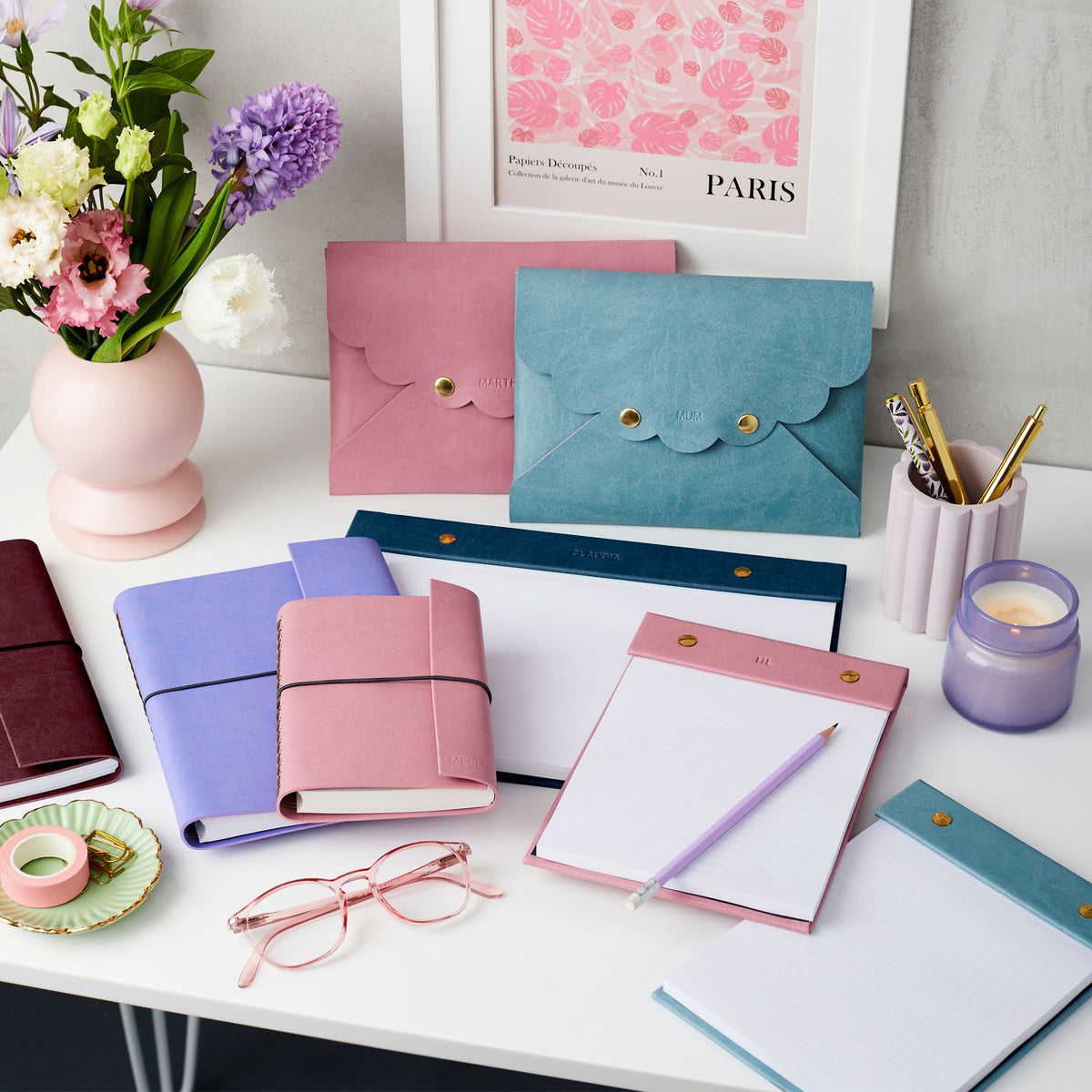 martha brook personalised stationery vegan leather collection 2025 category square