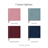 martha brook personalised stationery colour options a5 vegan leather notebook