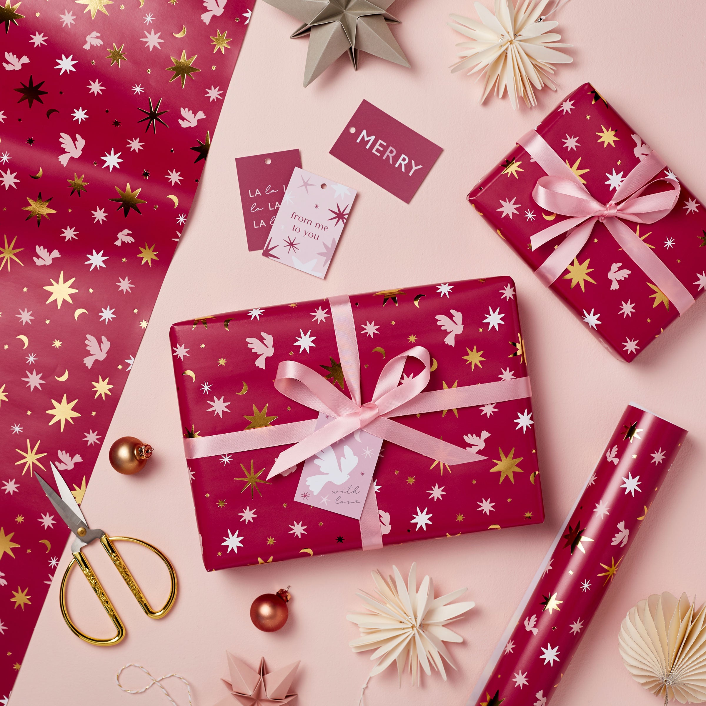 Berry Celestial Luxury Christmas Gift Wrap Set