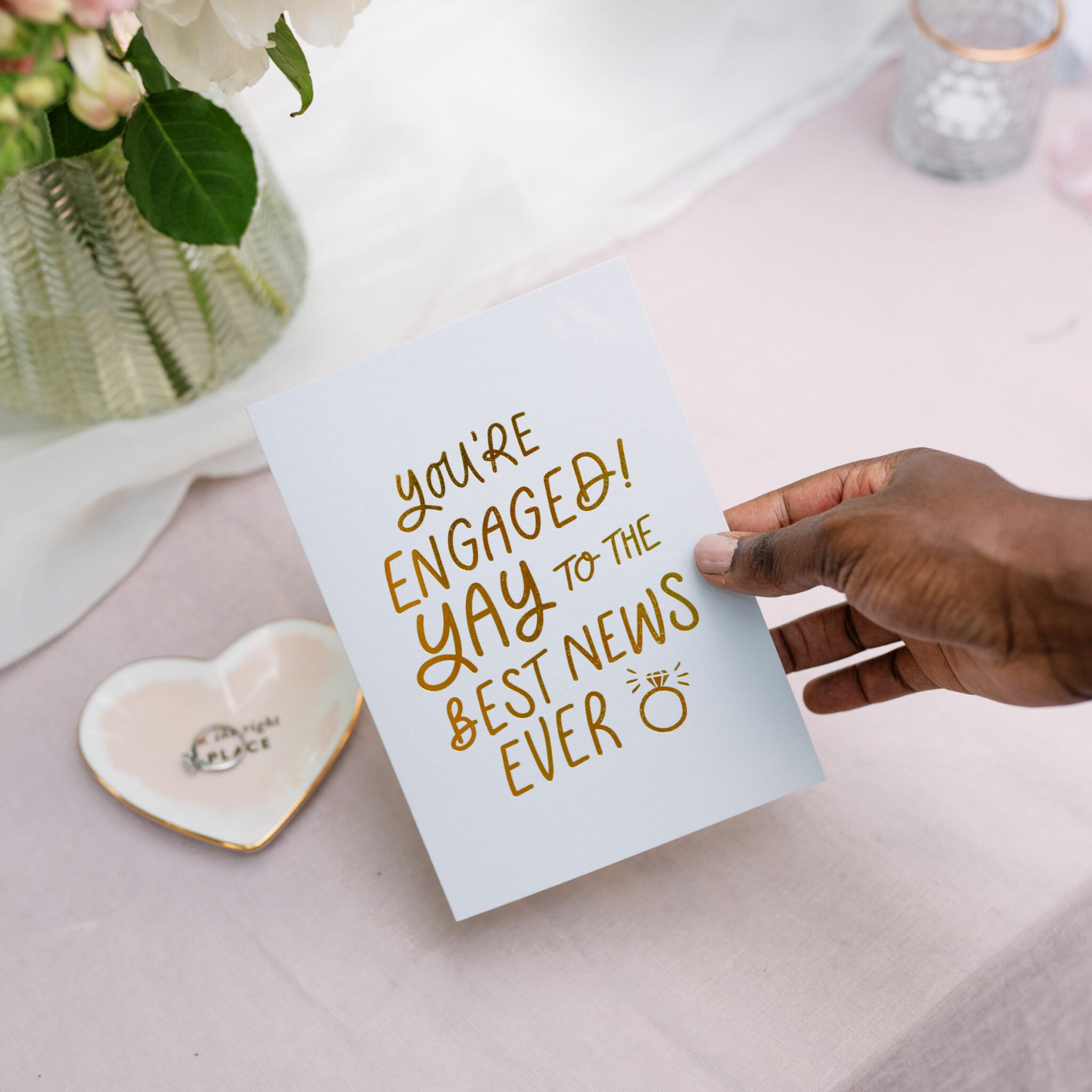 Martha Brook Best News Ever Foil Embossed Engagement Card