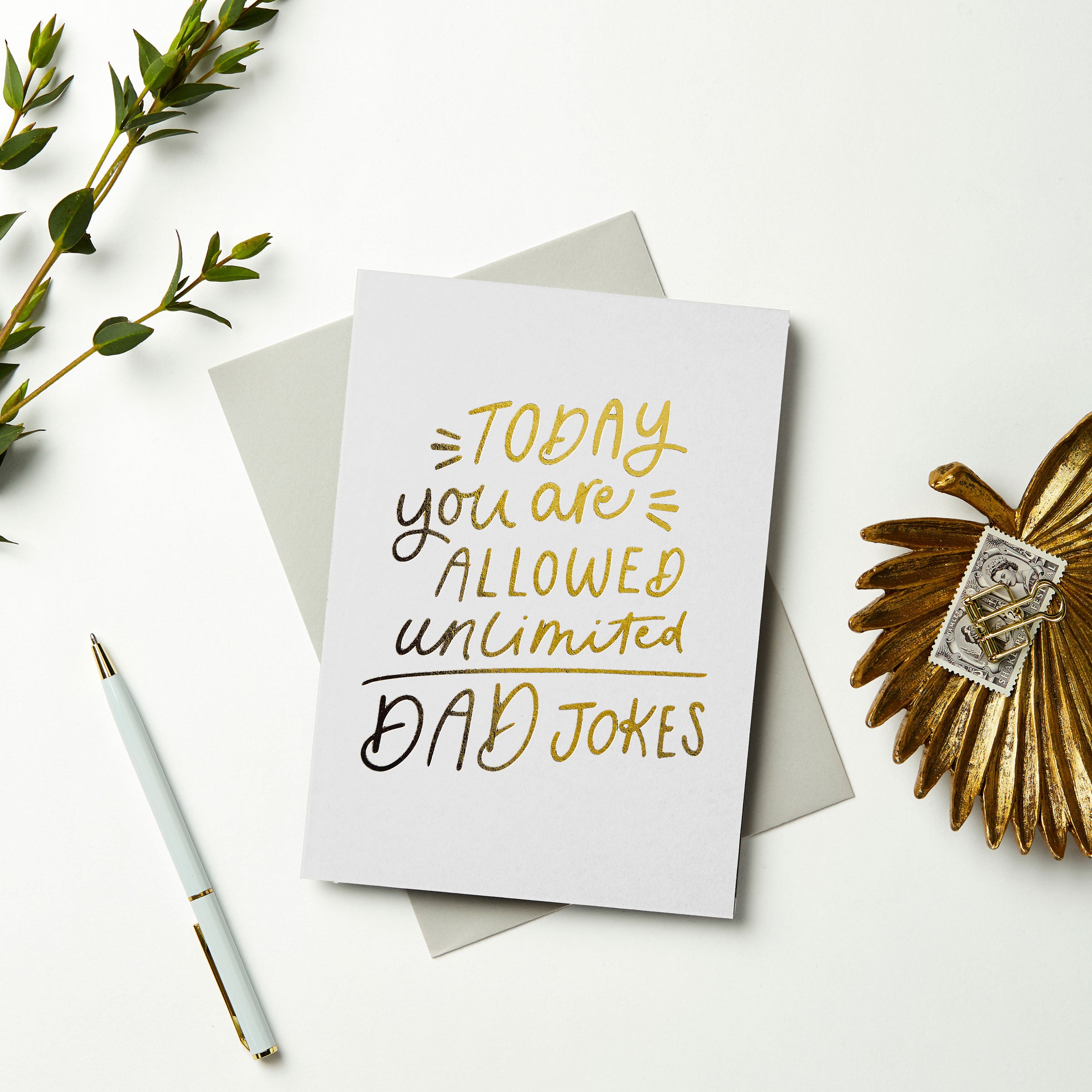 martha brook dad jokes foil embossed fathers day card