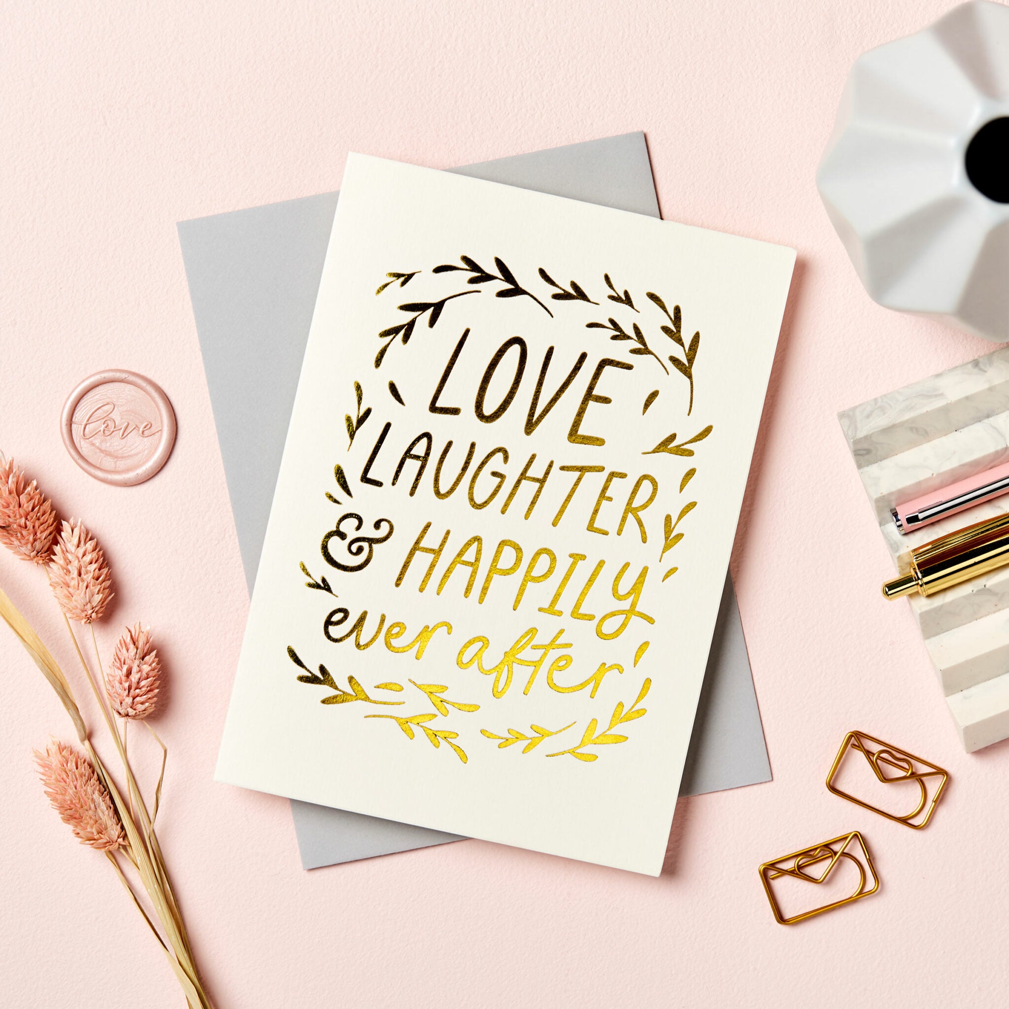 Martha Brook Happily Ever After Foil Embossed Wedding Card