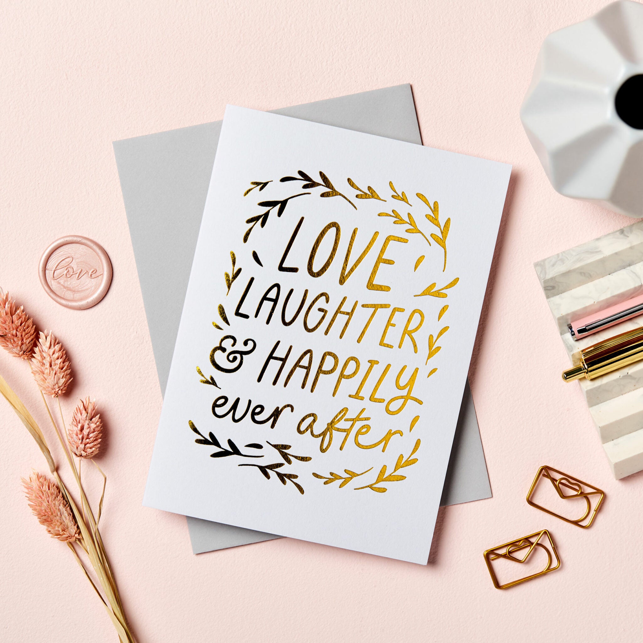 Martha Brook Happily Ever After Foil Embossed Wedding Card
