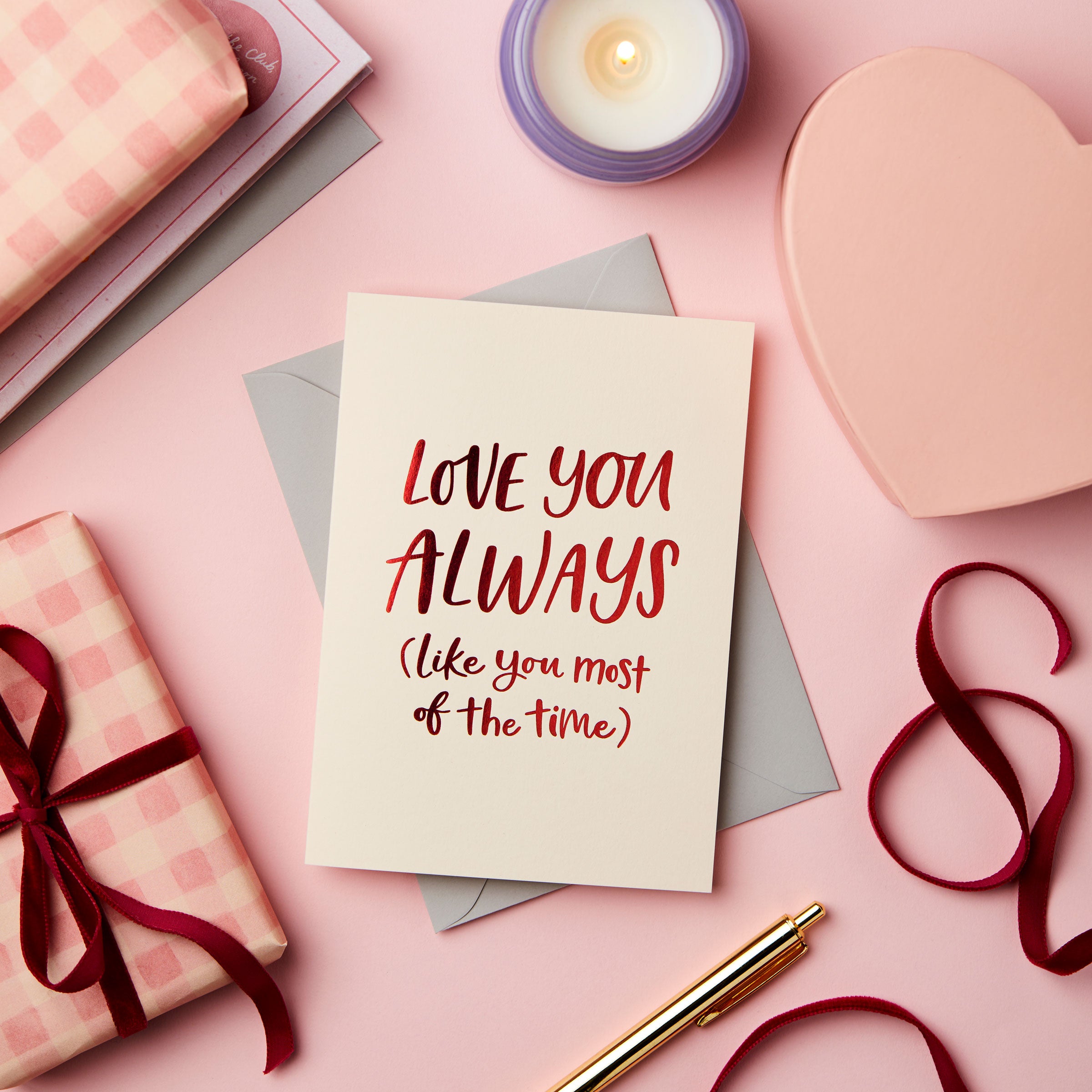 martha brook love you foiled embossed funny valentine's card flatly