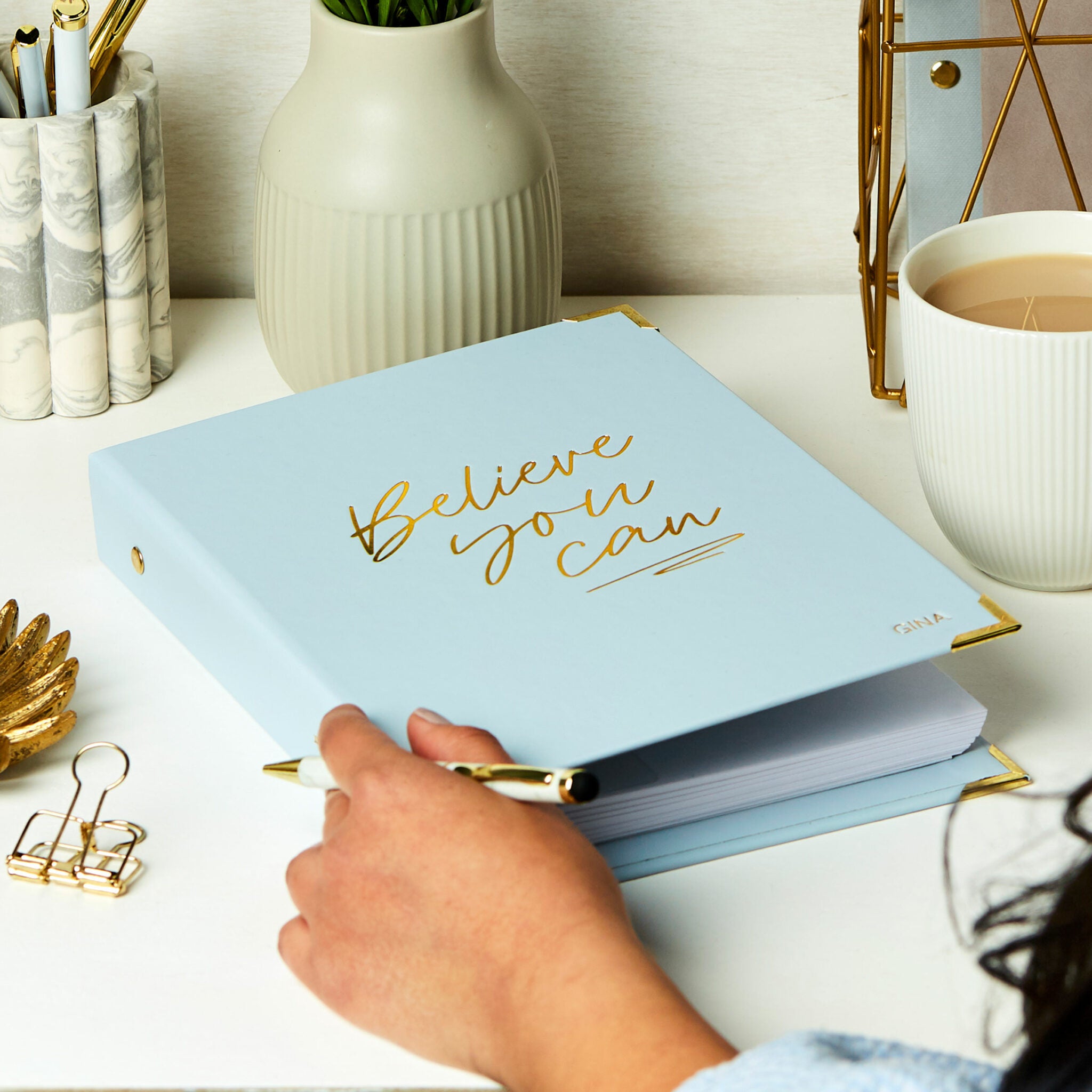 Martha Brook Pastel Blue Personalised Believe You Can Life Planner Mid Year 2021