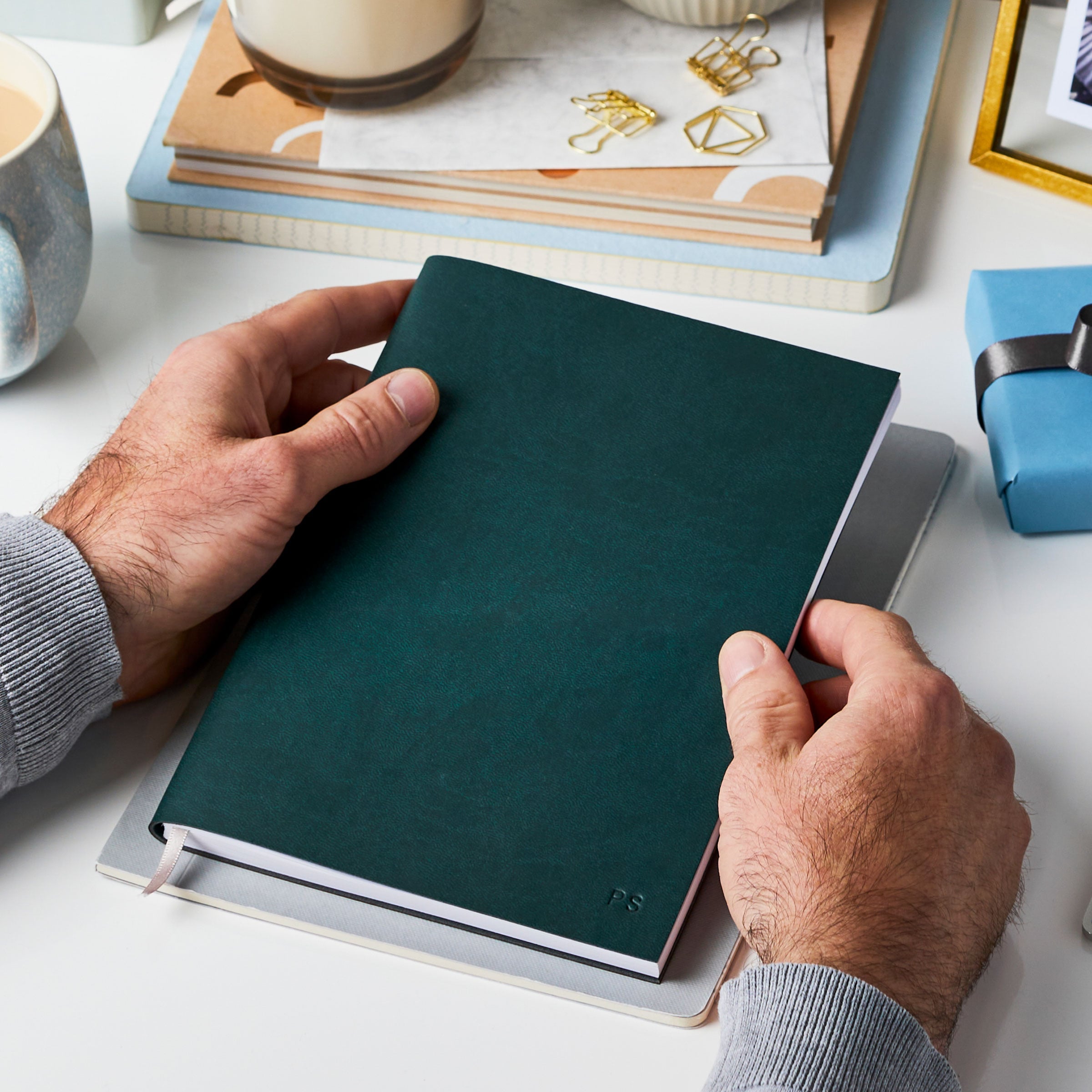 martha brook personalised a5 classic leather effect notebook