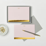 Personalised Scallop Luxury Notecards