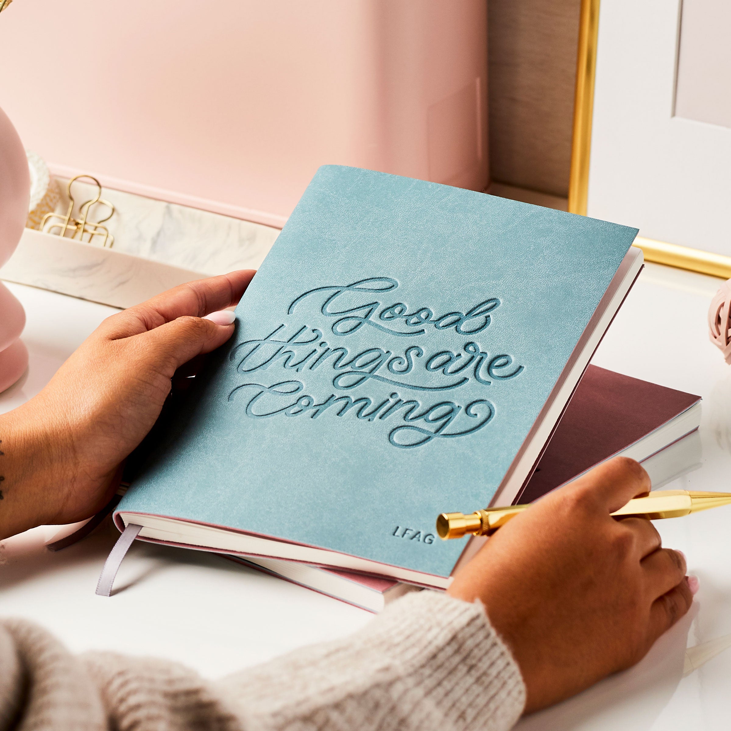 Personalised Good Things Vegan Leather Notebook