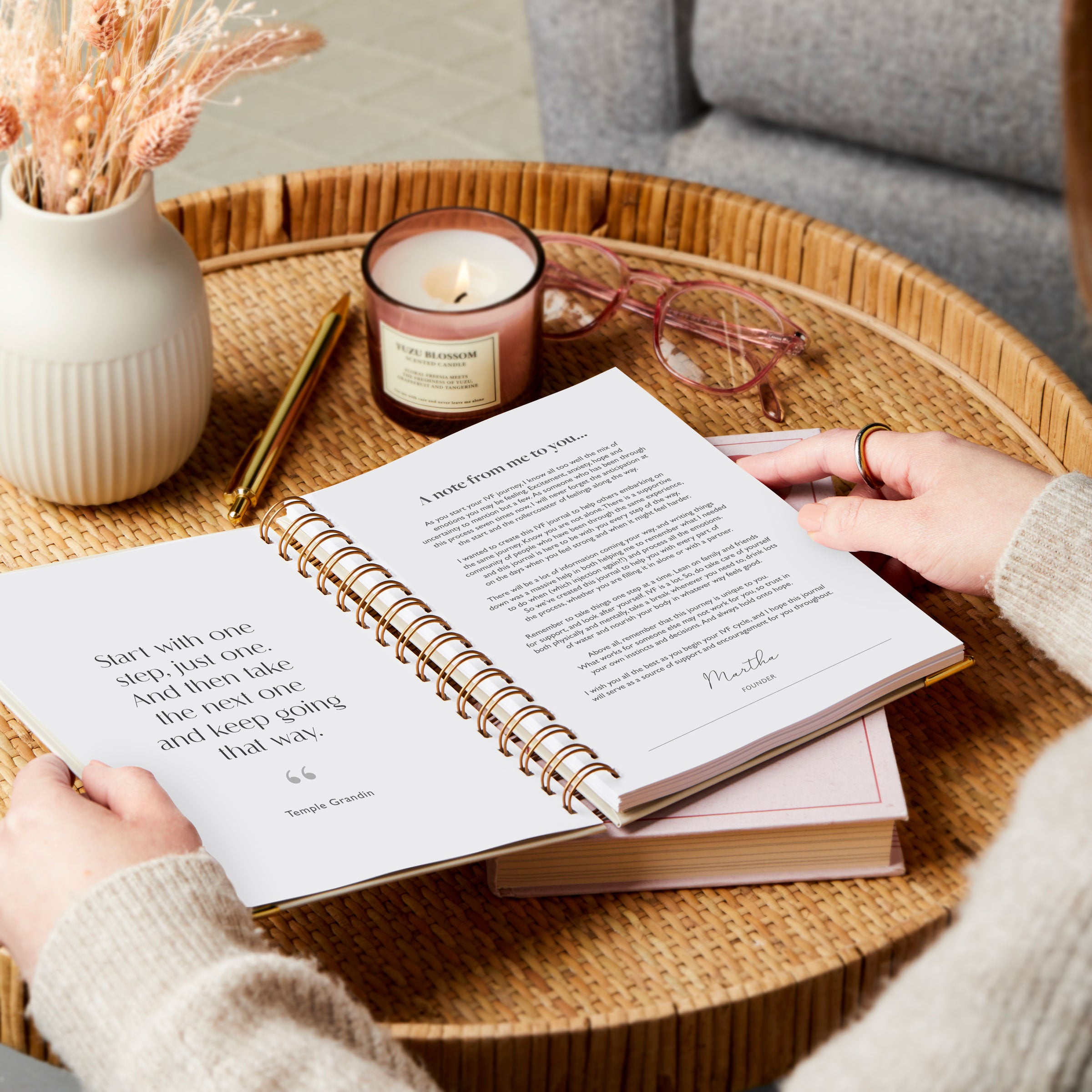 Martha Brook Personalised IVF Journal note from our founder