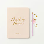 Martha Brook Personalised Maid of Honour Notebook peach