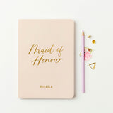 Martha Brook Personalised Maid of Honour Notebook peach