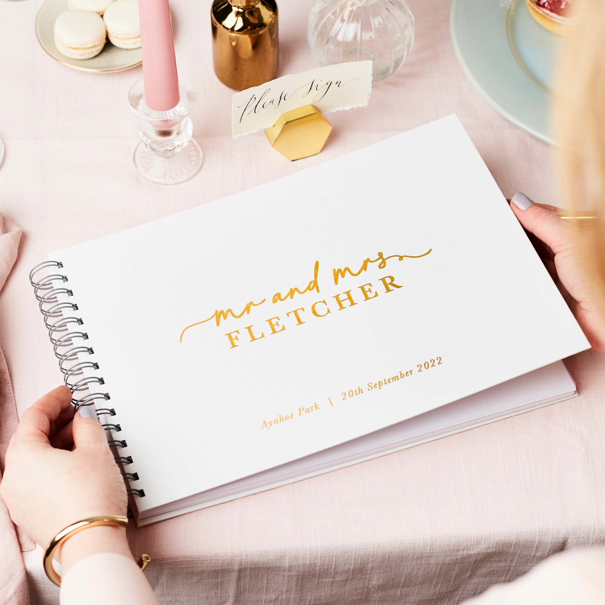 Martha Brook Personalised Stylish Wedding Guest Book