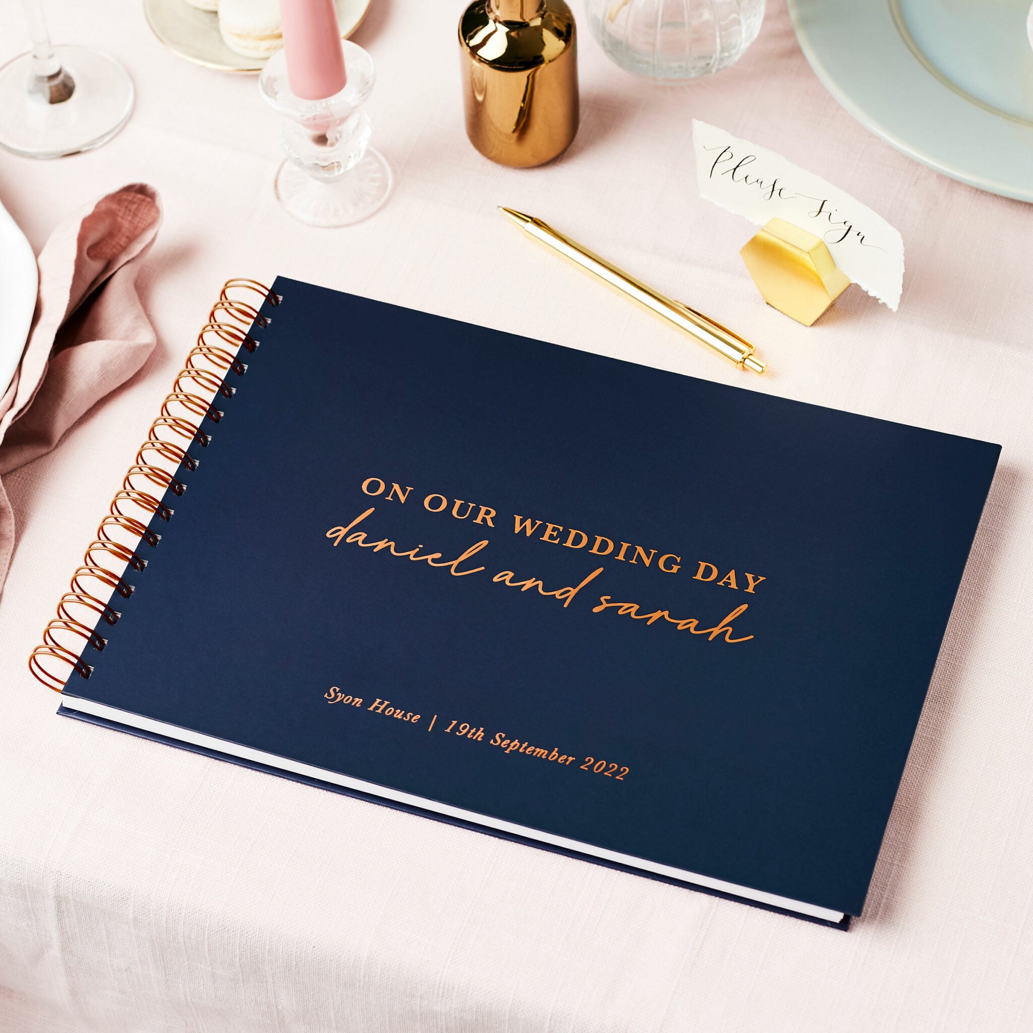 Martha Brook Personalised Timeless Wedding Guest Book