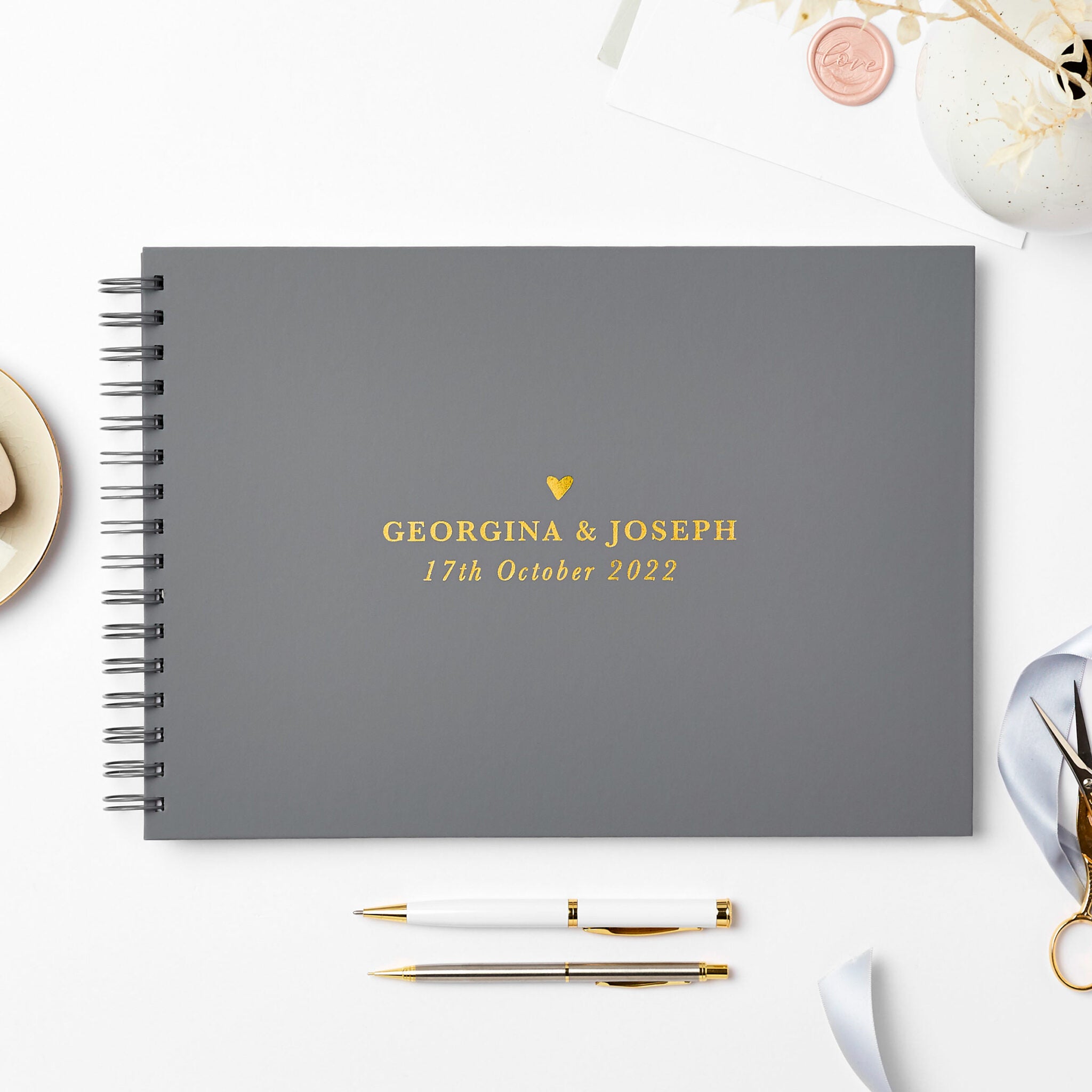 Martha Brook Personalised Traditional Wedding Guest Book