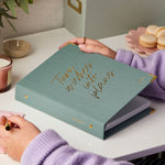 martha brook personalised turn wishes into plans life planner sage green on desk