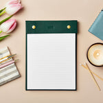 martha brook personalised stationery personalised leather effect refillable notepad in deep green