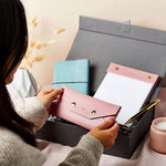Martha brook personalised vegan leather stationery gift box