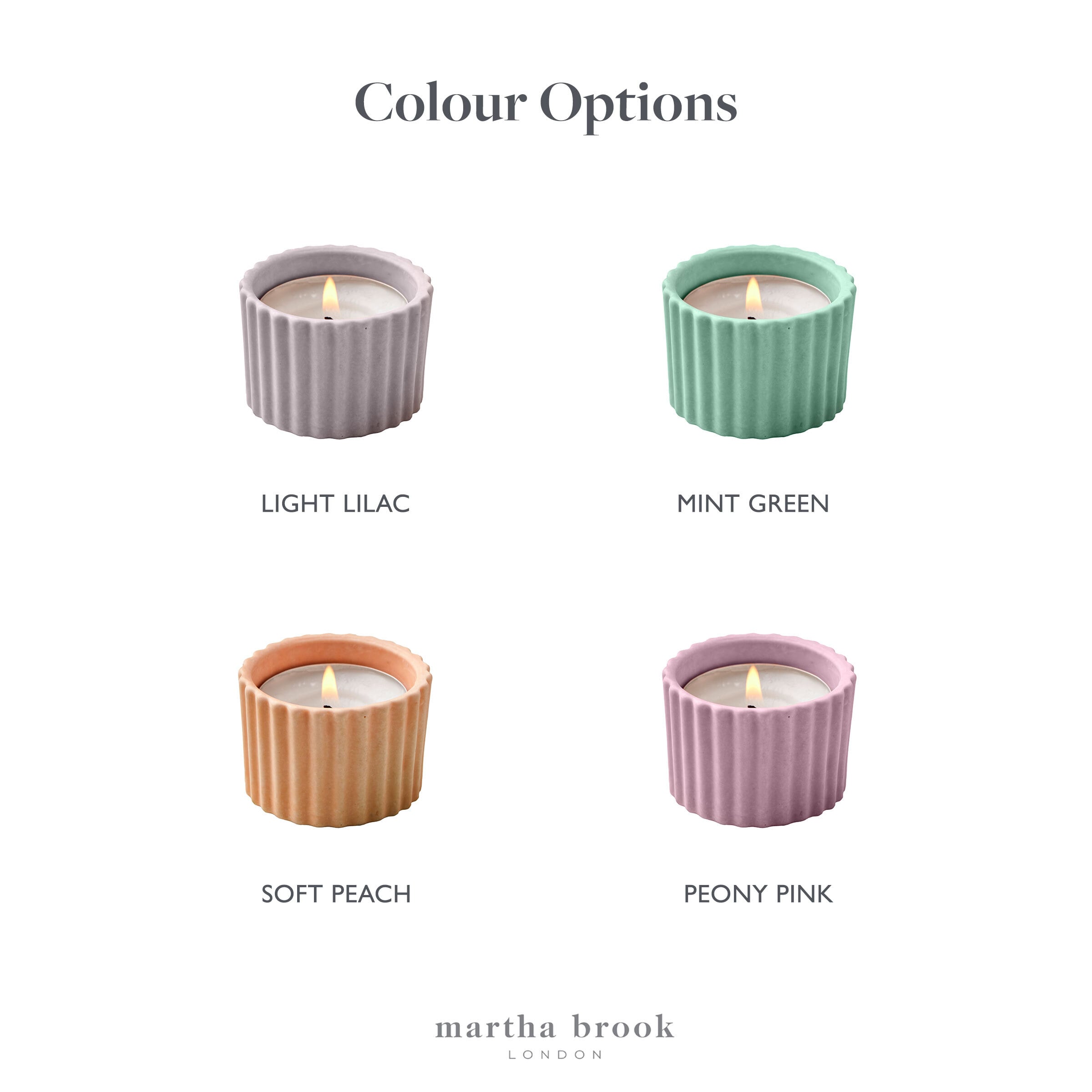 Set of 3 pastel tea light holders