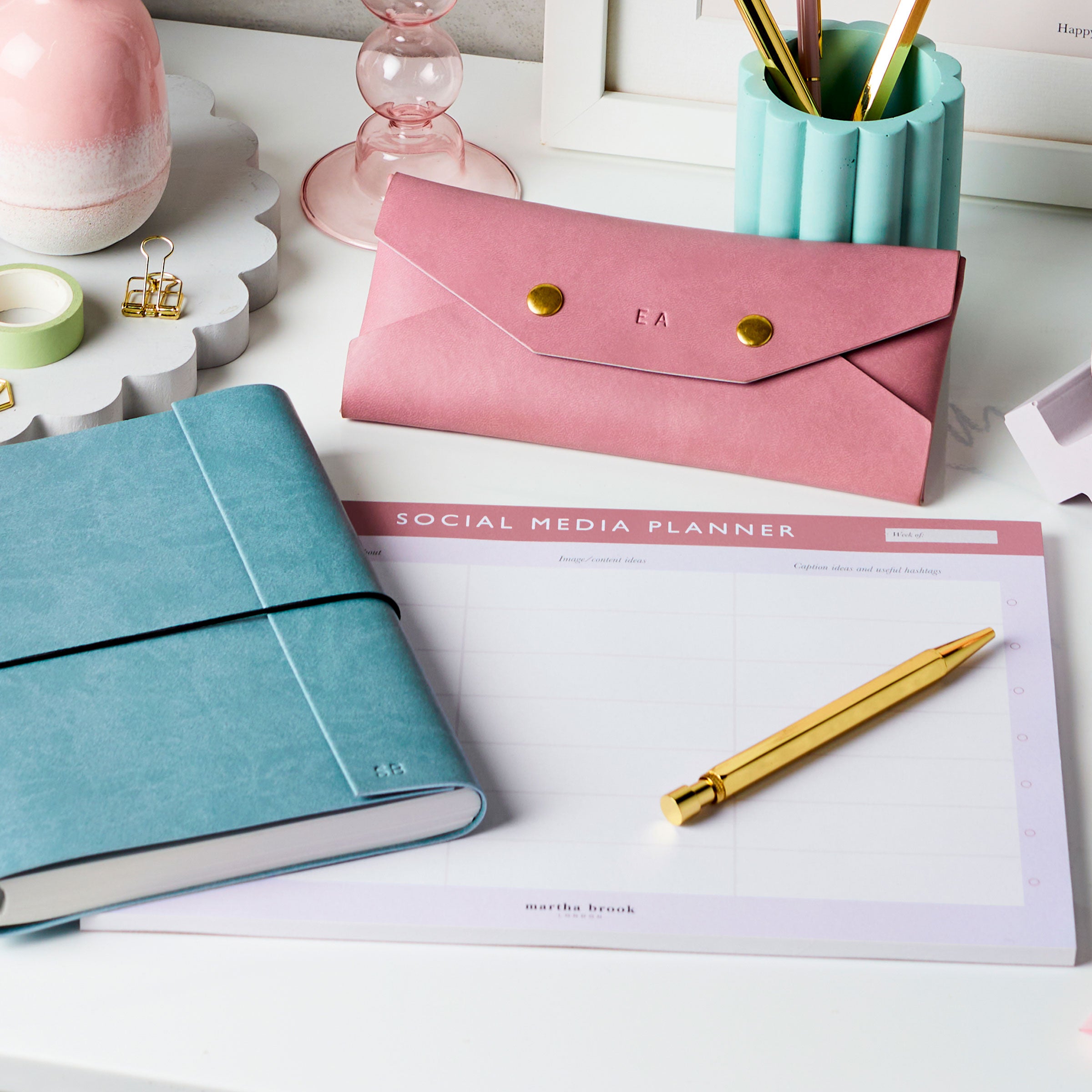 Martha Brook Social Media Planner Desk Pad