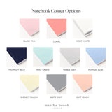 martha brook softback notebook colour options