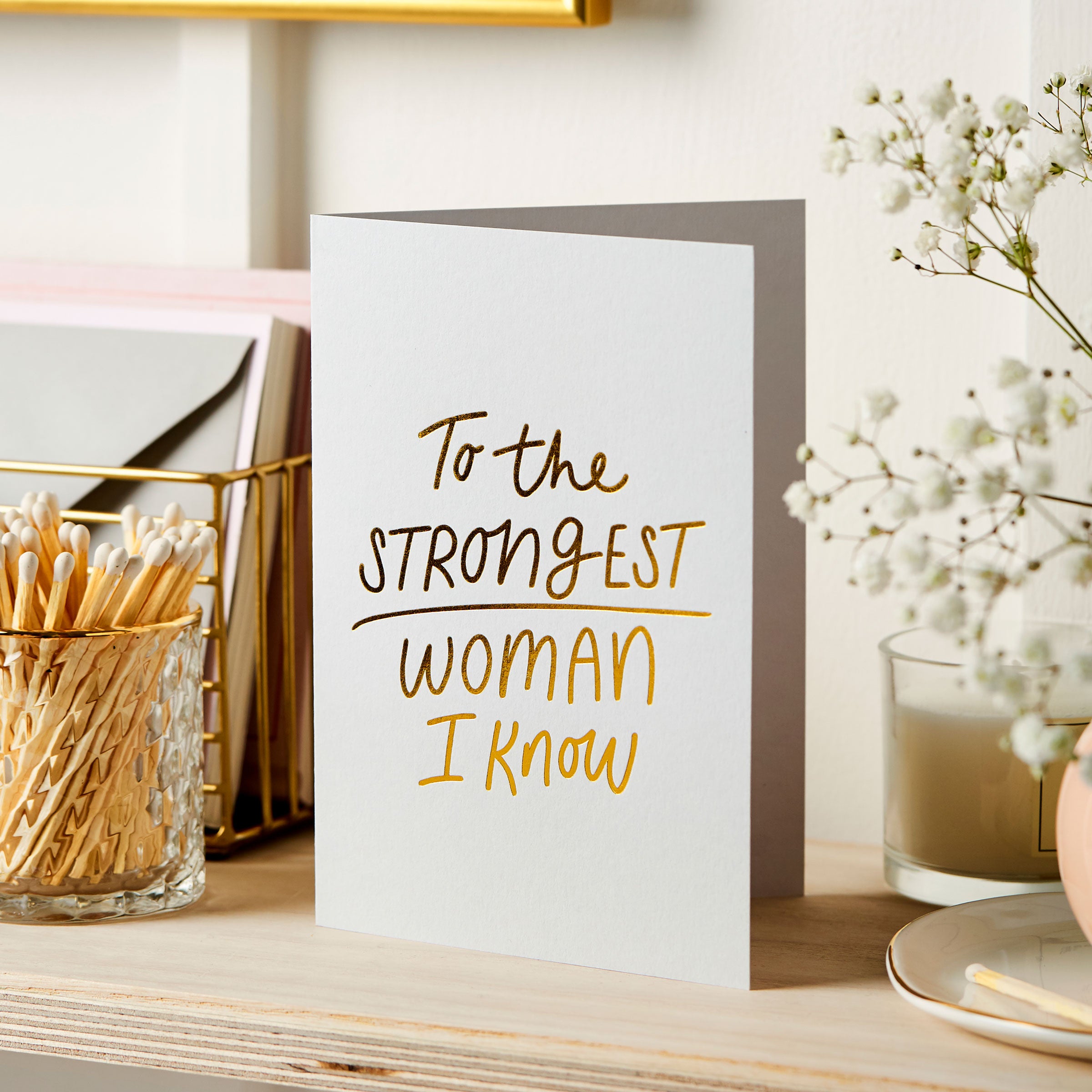 Strongest Woman Foil Embossed Card Mother's Day Step mum Step mother Mum