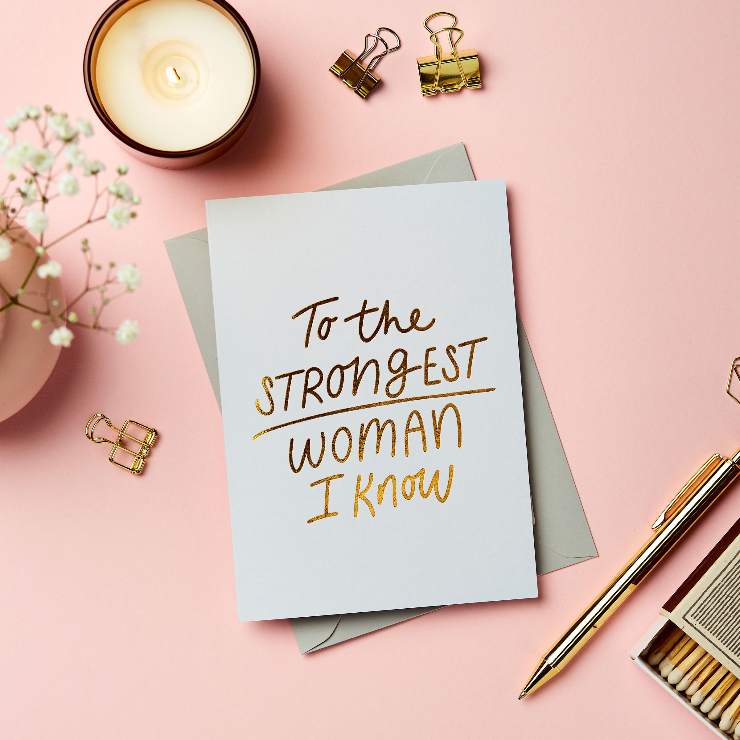 Strongest Woman Foil Embossed Card