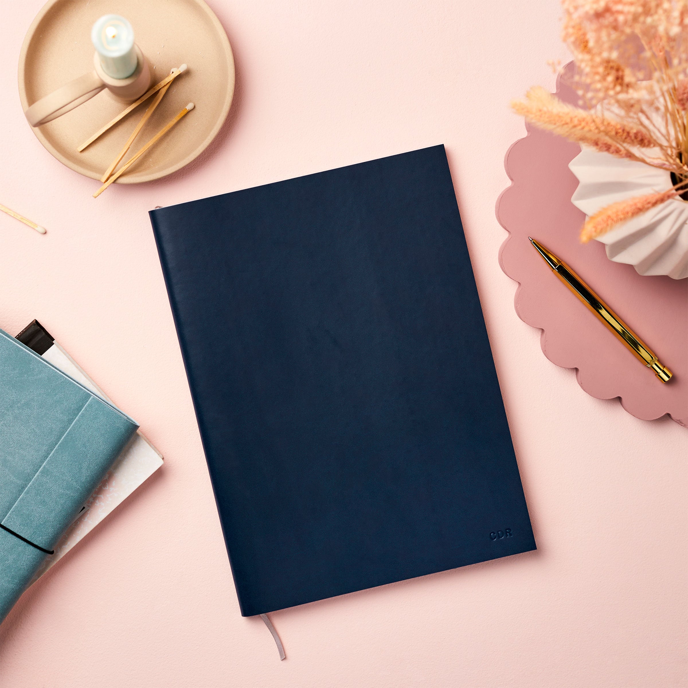 martha brook personalised stationery vegan leather collection personalised a4 classic vegan leather classic navy
