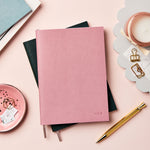 martha brook personalised stationery vegan leather collection personalised a5 classic vegan leather notebook dusky rose