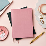 martha brook personalised stationery vegan leather collection personalised a5 classic vegan leather notebook dusky rose