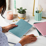 martha brook personalised stationery vegan leather collection personalised a5 classic vegan leather notebook soft teal
