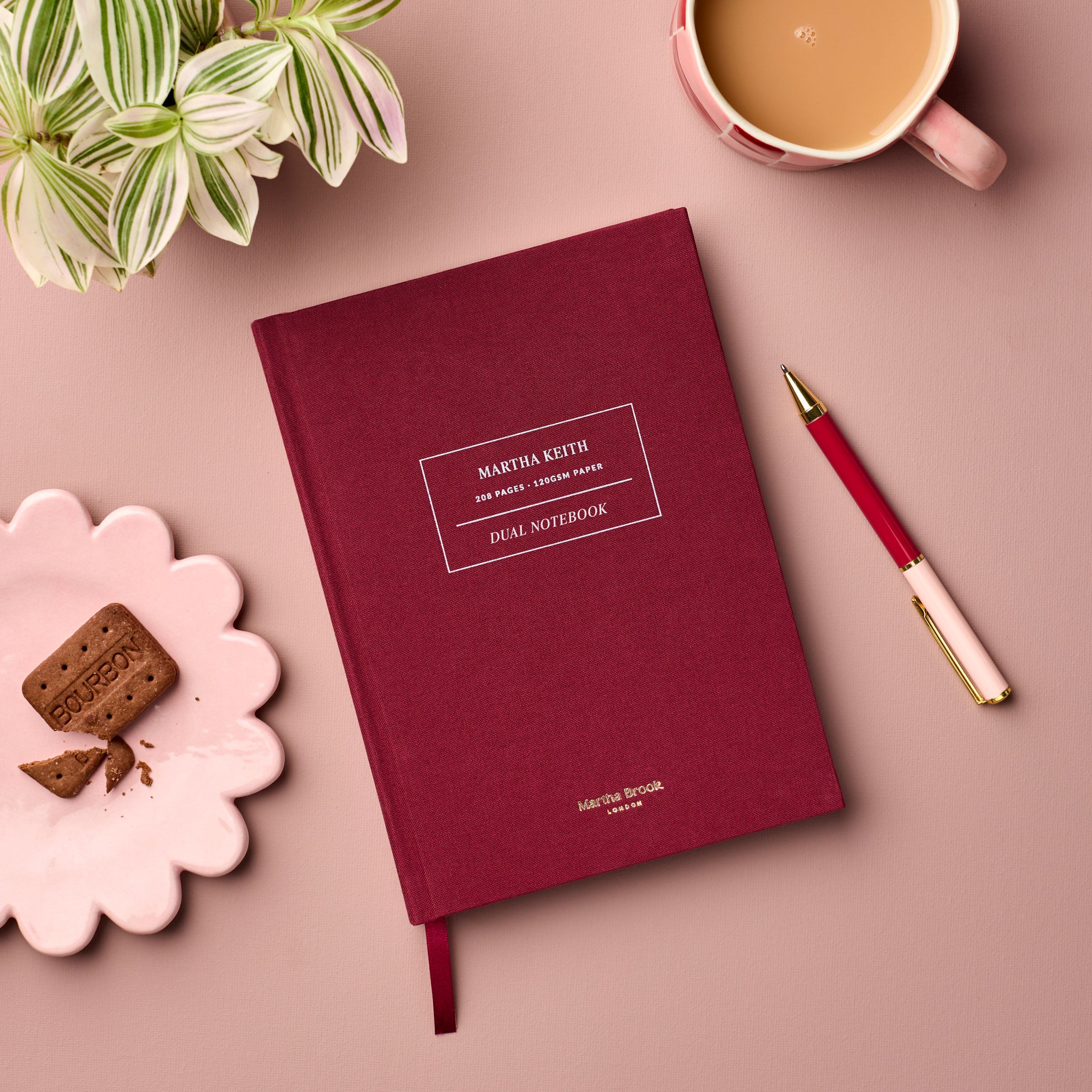 Personalised Signature Burgundy Dual Notebook