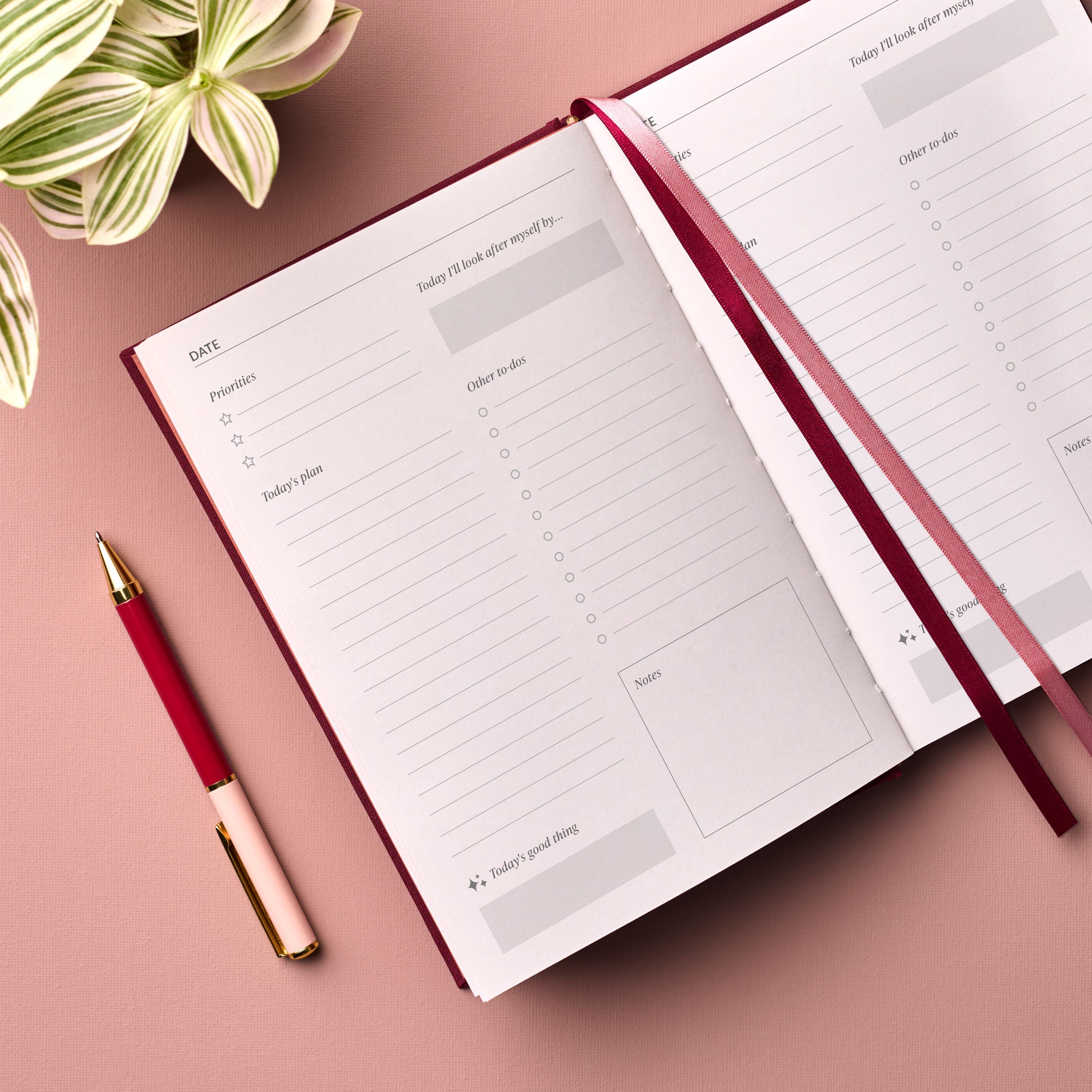 Personalised Signature Burgundy Undated Planner
