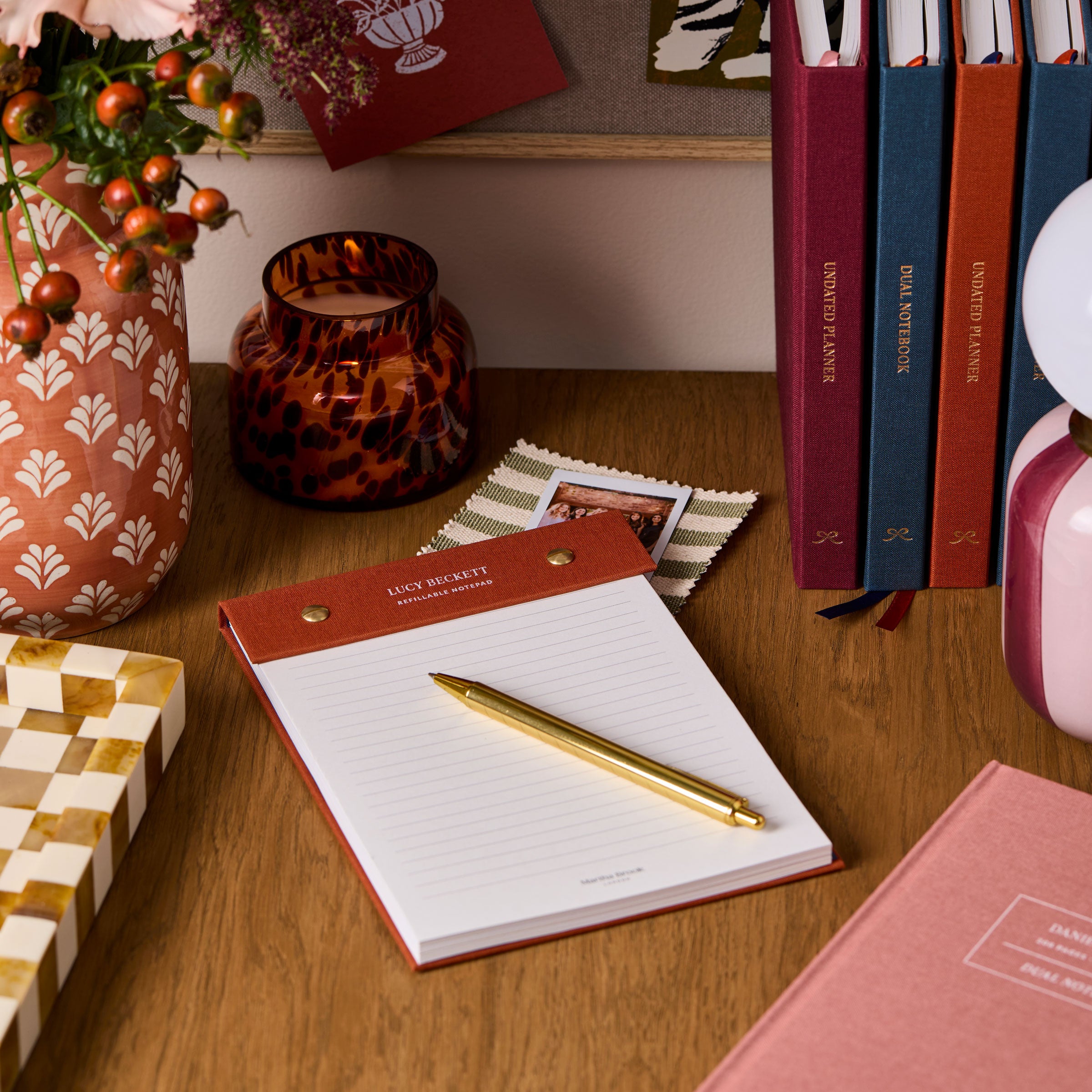 Personalised Signature Rust Refillable Notepad