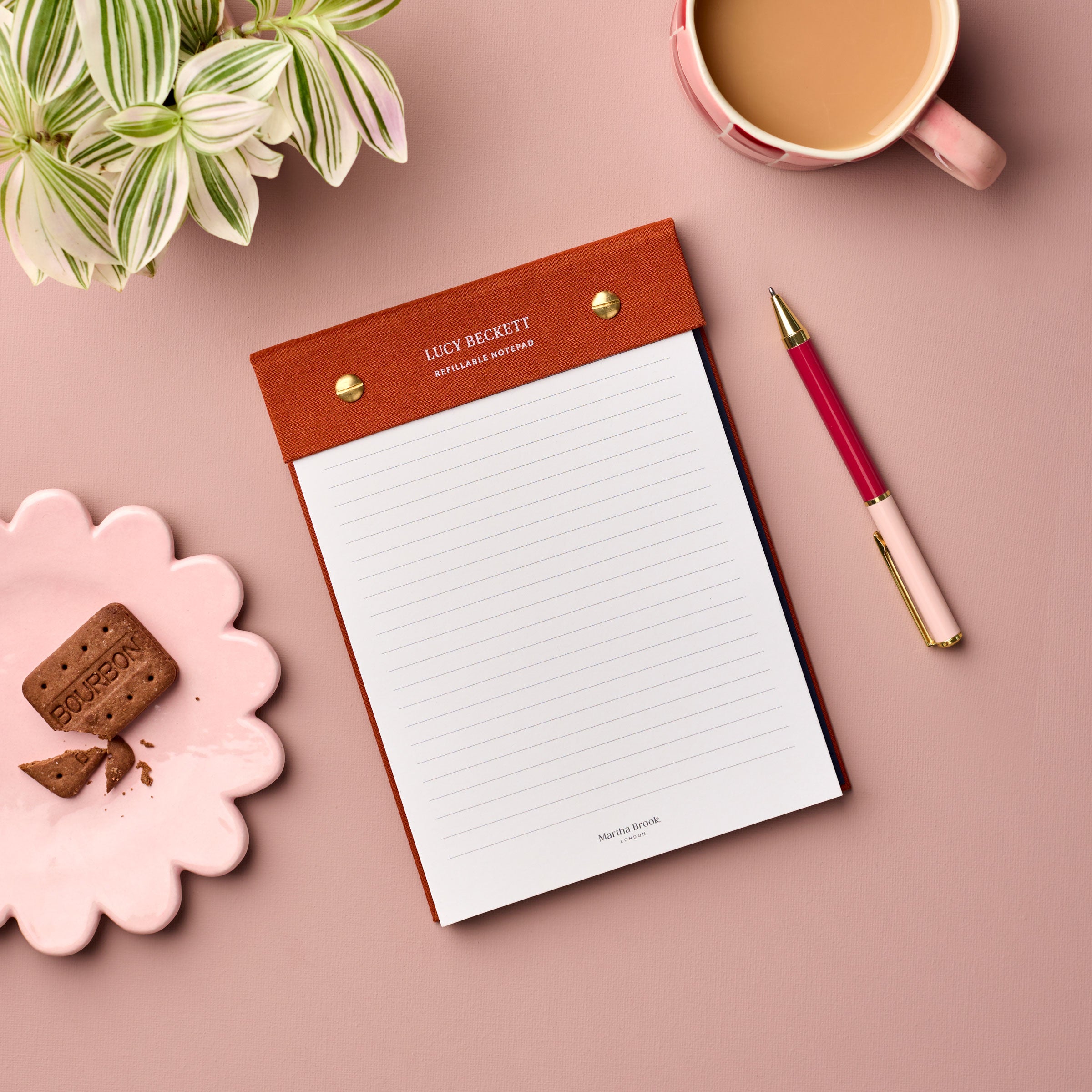Personalised Signature Rust Refillable Notepad
