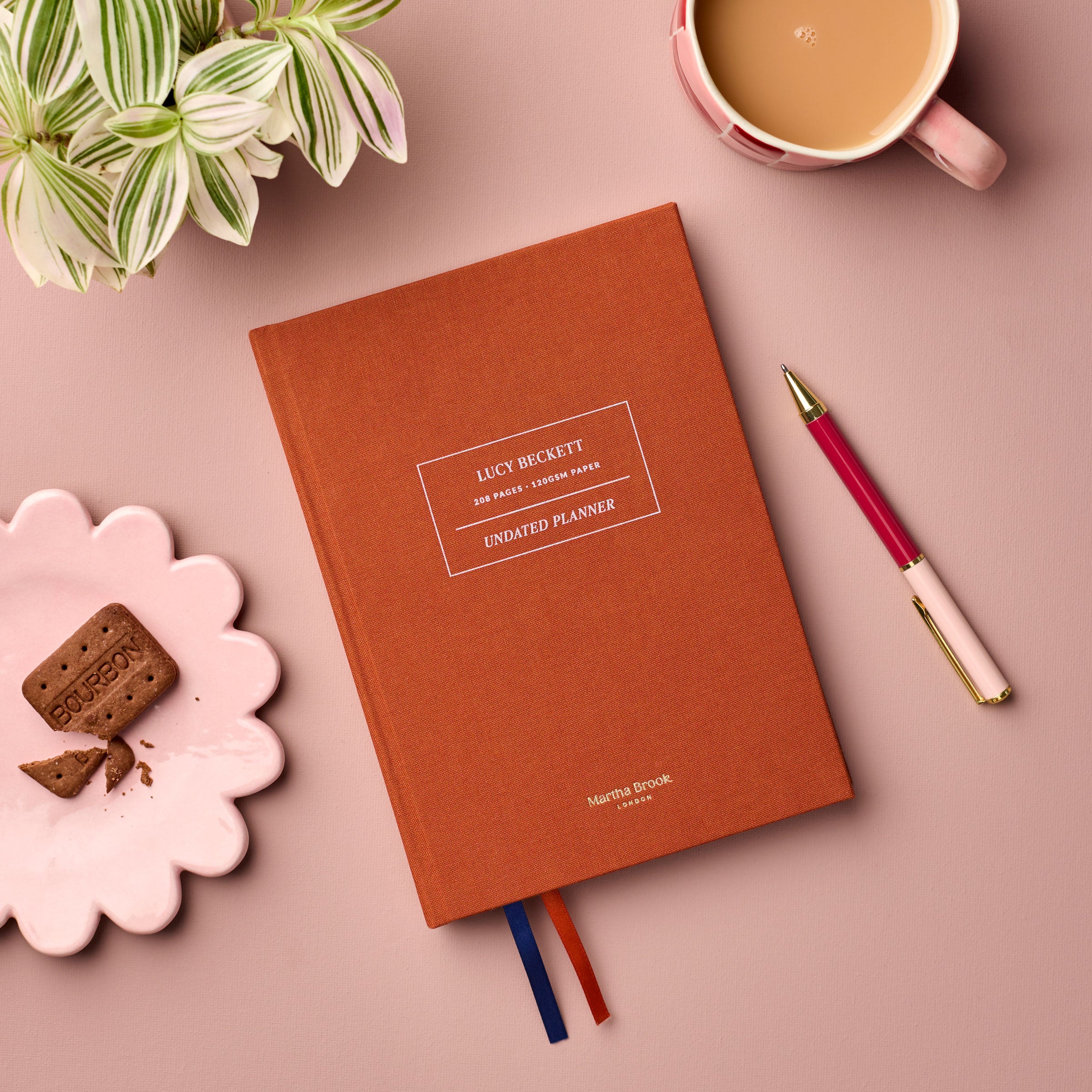 Personalised Signature Rust Undated Planner