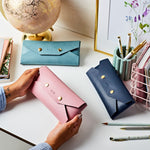 Personalised Vegan Leather Embossed Pencil Case