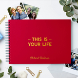Martha Brook personalised stationery personalised book of condolence red with gold foil