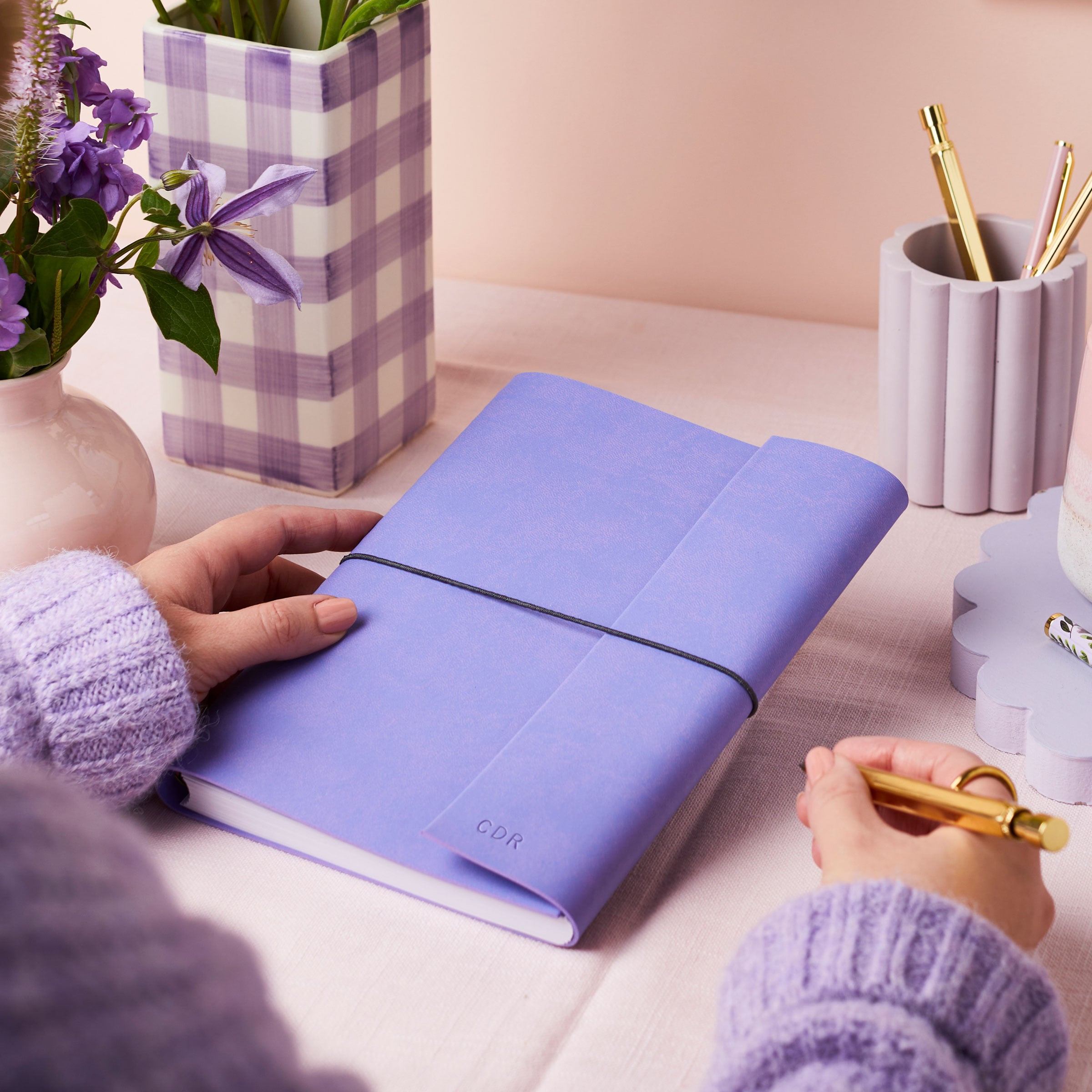 Personalised A5 Leather Effect Embossed Notebook