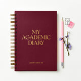 martha brook personalised academic diaries 2024-2025 personalised original 2025-2026 academic diary in burgundy red with gold foil