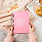 martha brook personalised stationery branded hardback notebook pink notebook with logo