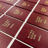 martha brook personalised stationery branded leather notebook red burgundy maroon leather notebook with gold foiling