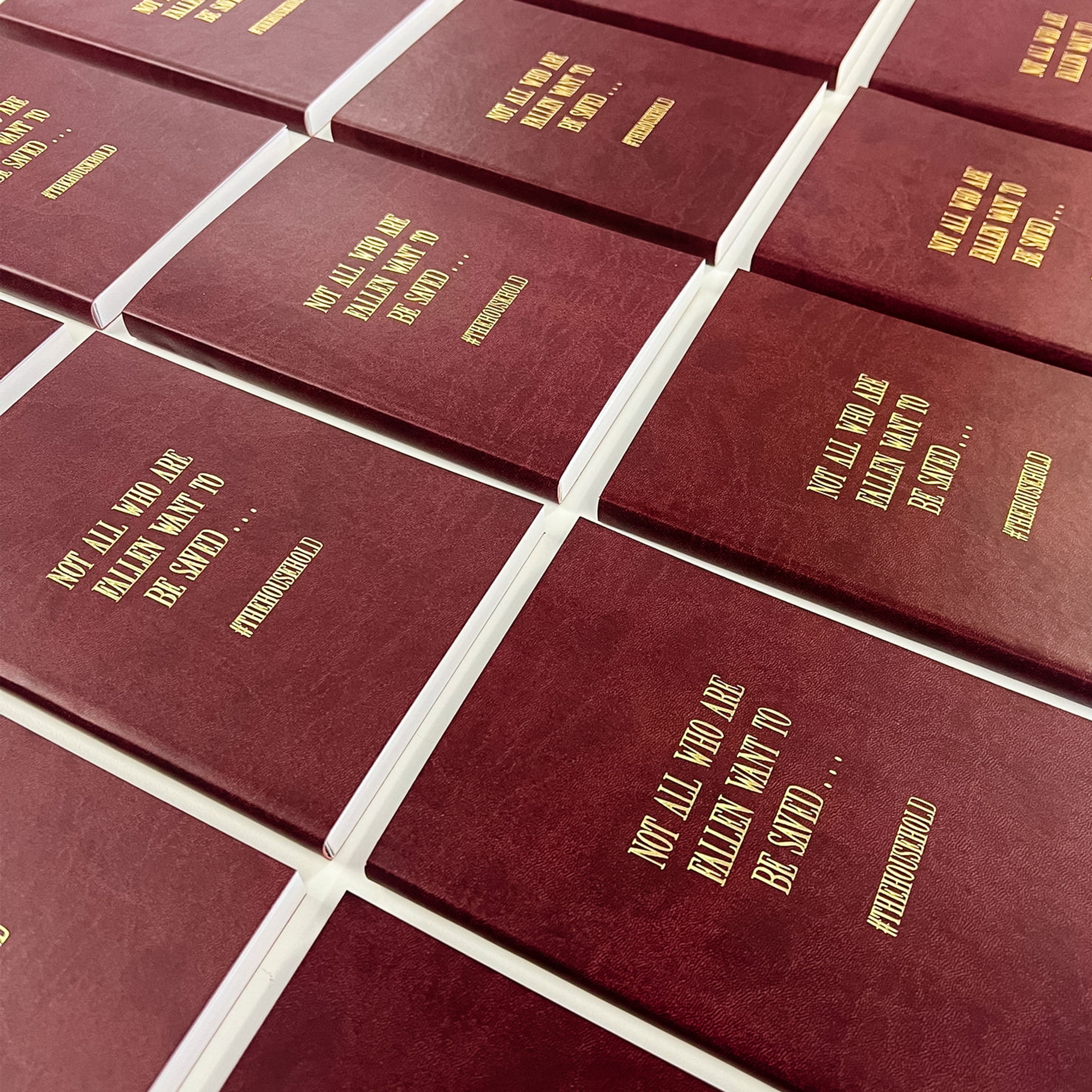 martha brook personalised stationery branded leather notebook red burgundy maroon leather notebook with gold foiling