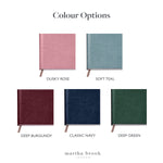 martha brook personalised stationery branded leather notebook colour options