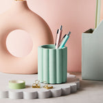 martha brook personalised stationery desk accessories pastel scalloped pen pot mint green