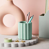martha brook personalised stationery desk accessories pastel scalloped pen pot mint green