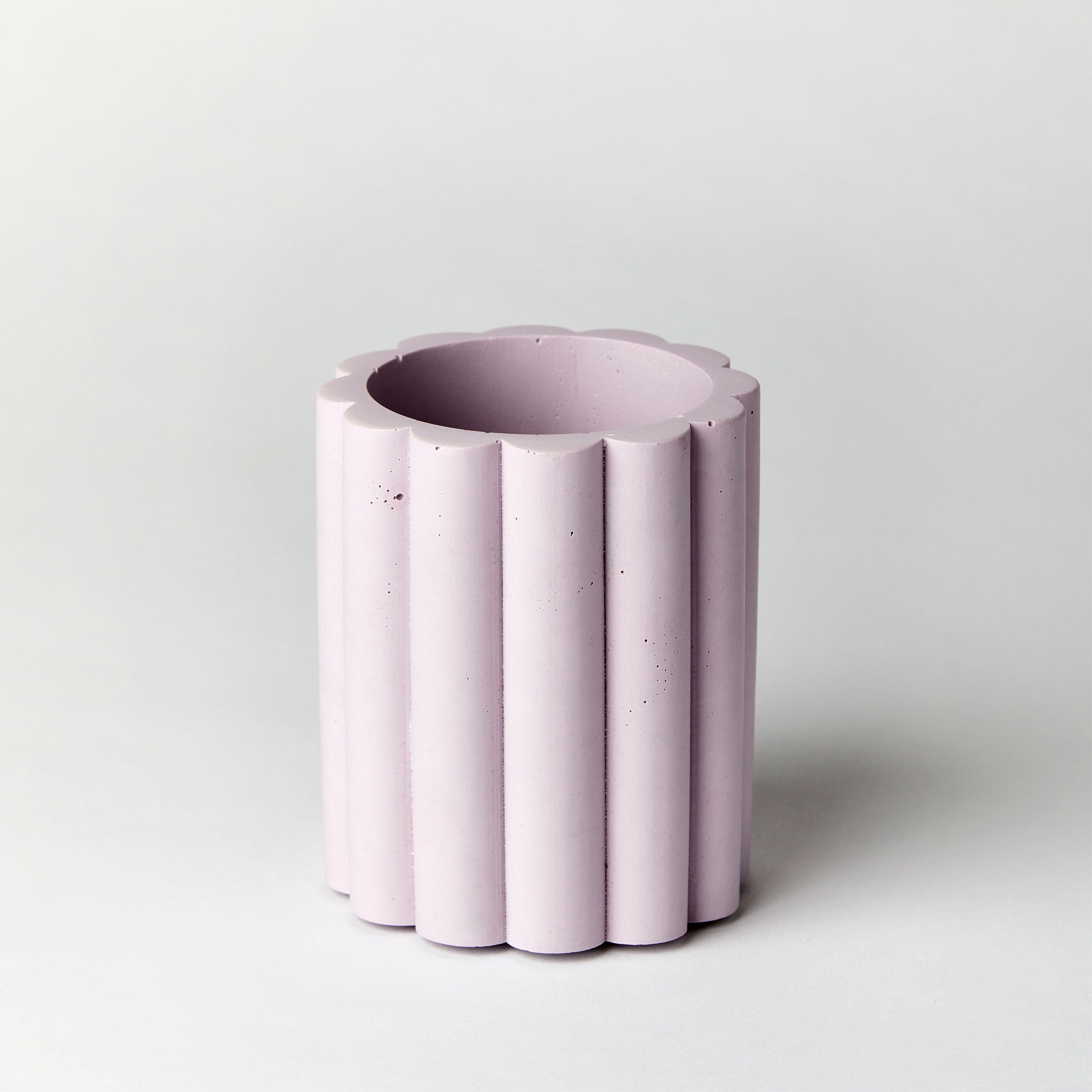 martha brook personalised stationery desk accessories pastel scalloped pen pot light lilac