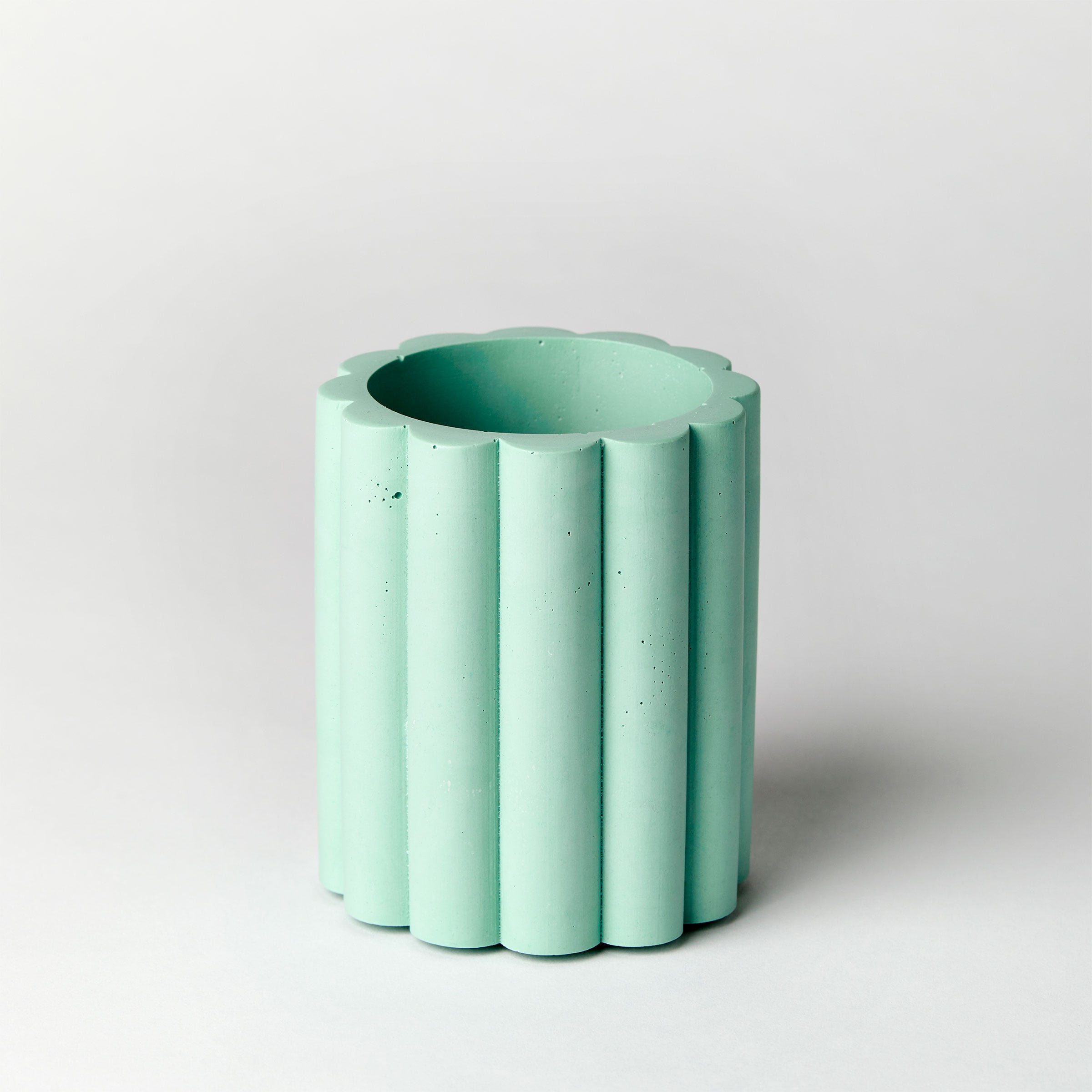 martha brook personalised stationery desk accessories pastel scalloped pen pot mint green